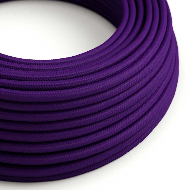 Round-Fabric-Lighting-Flex-Electric-Cable-TO63-Purple Lila textilkabel
