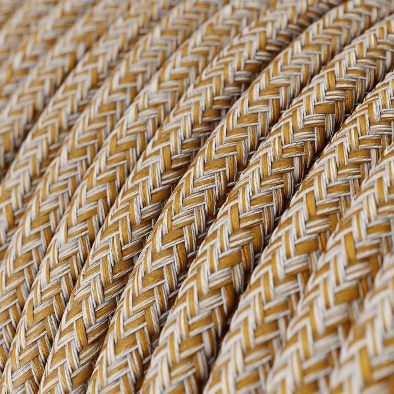Textilkabel - Tweed RS82 rödbrun rustikt linne, och glittrig brun bomull Textilkabel - Tweed RS82 rödbrun rustikt linne, och glittrig brun bomull