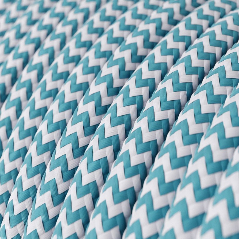 Round-Fabric-Lighting-Flex-Electric-Cable-TO109-Azure (1) Textilkabel - RZ11 Azurblå Zig Zag
